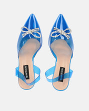 CONSUELO - tacchi in perspex blu con decorazioni in punta