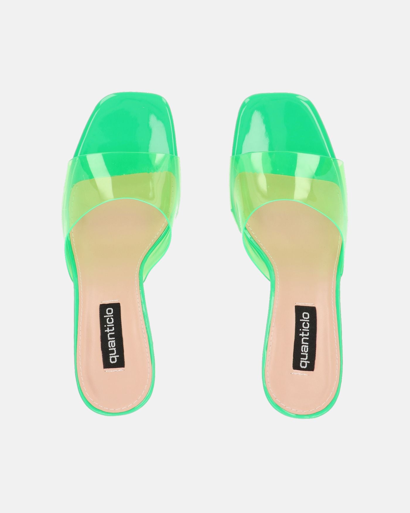 FIAMMA - sandalo con tacco in perspex verde con suola beige