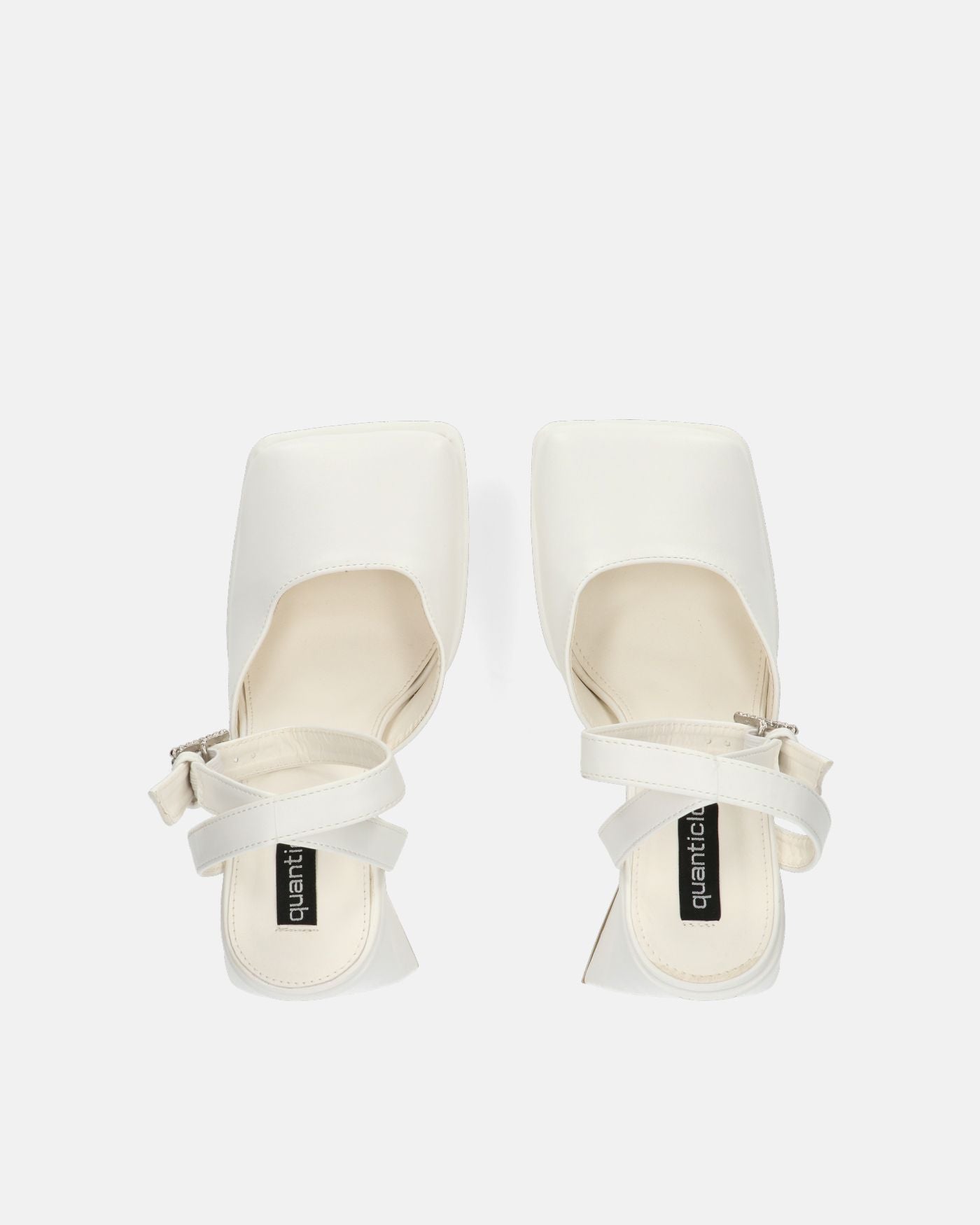 ELEANOR - scarpe bianco chiuse in punta con tacco e cinturino