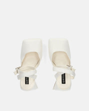 ELEANOR - scarpe bianco chiuse in punta con tacco e cinturino