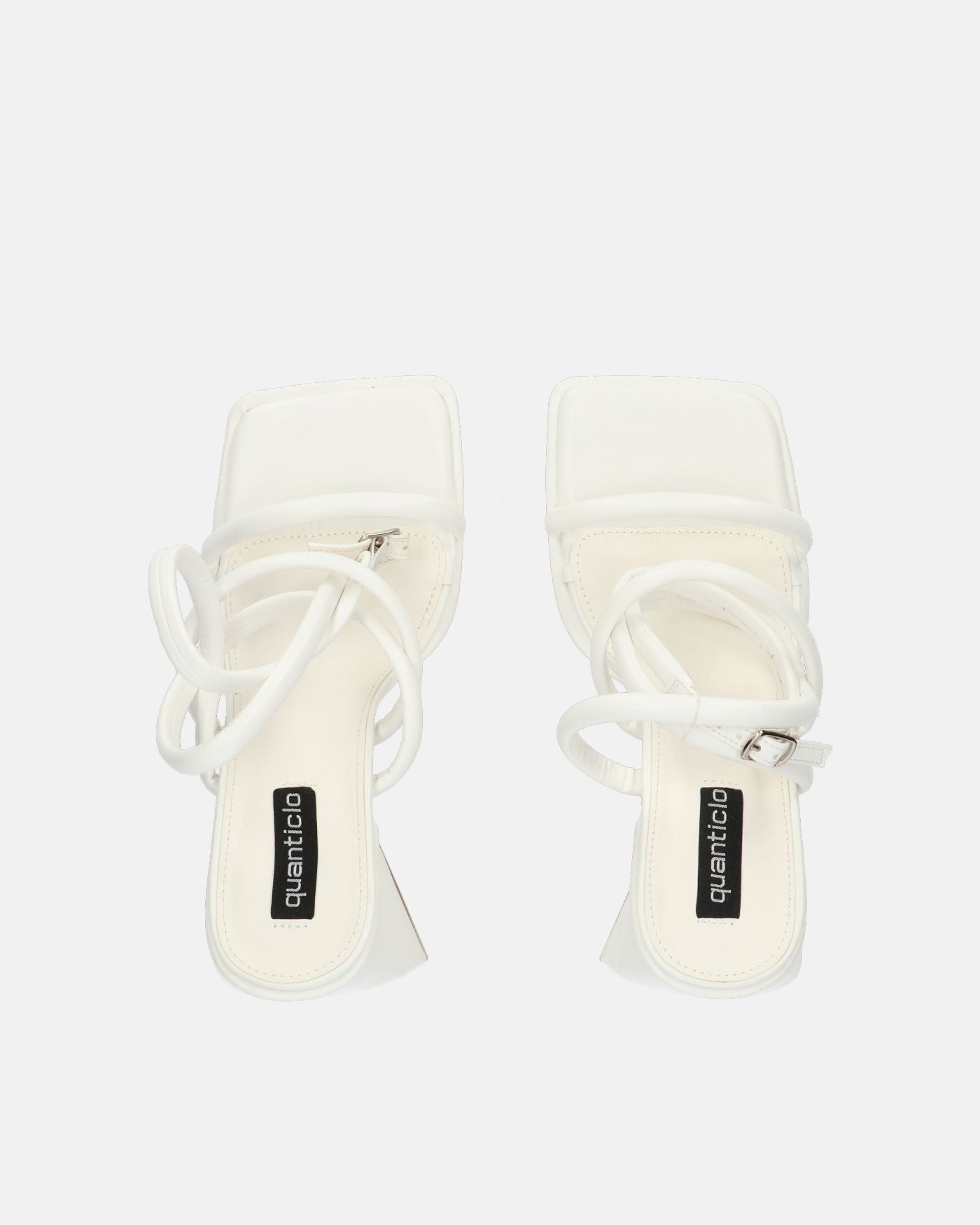 REMY - sandali con tacco alto e cinturino in ecopelle bianca