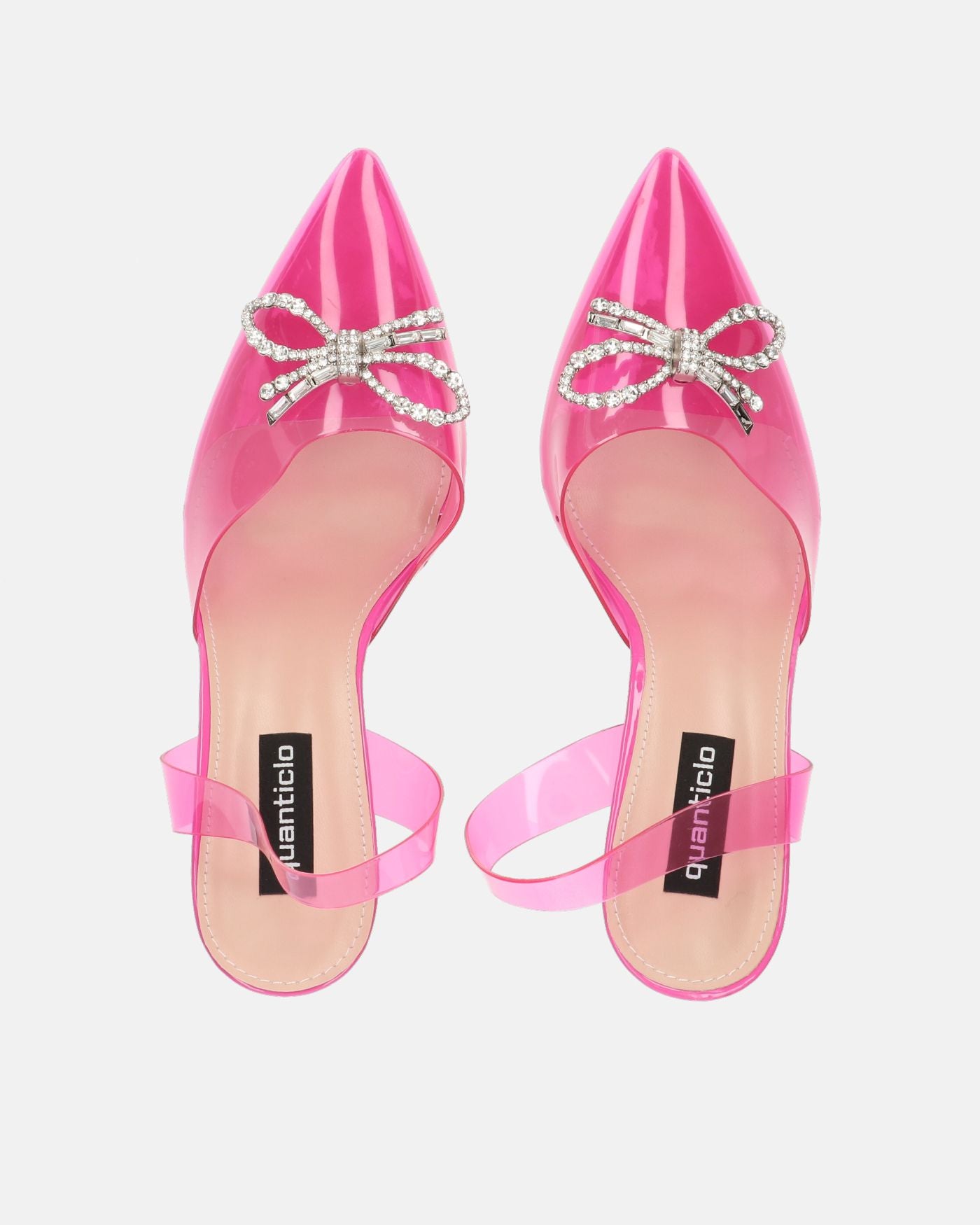 CONSUELO - tacchi in perspex fucsia con decorazioni in punta