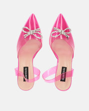 CONSUELO - tacchi in perspex fucsia con decorazioni in punta