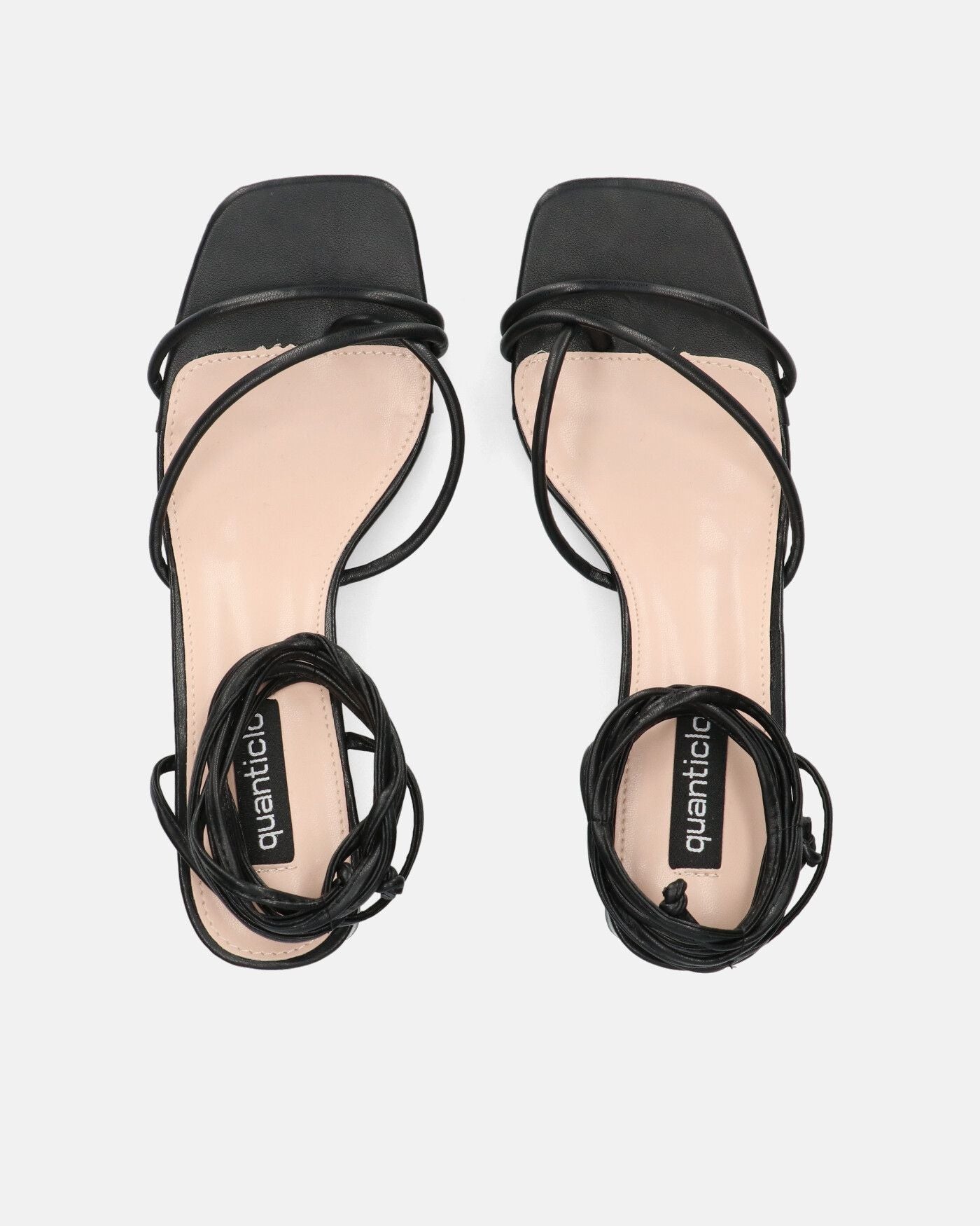 HOARA - sandali con tacco in ecopelle nera