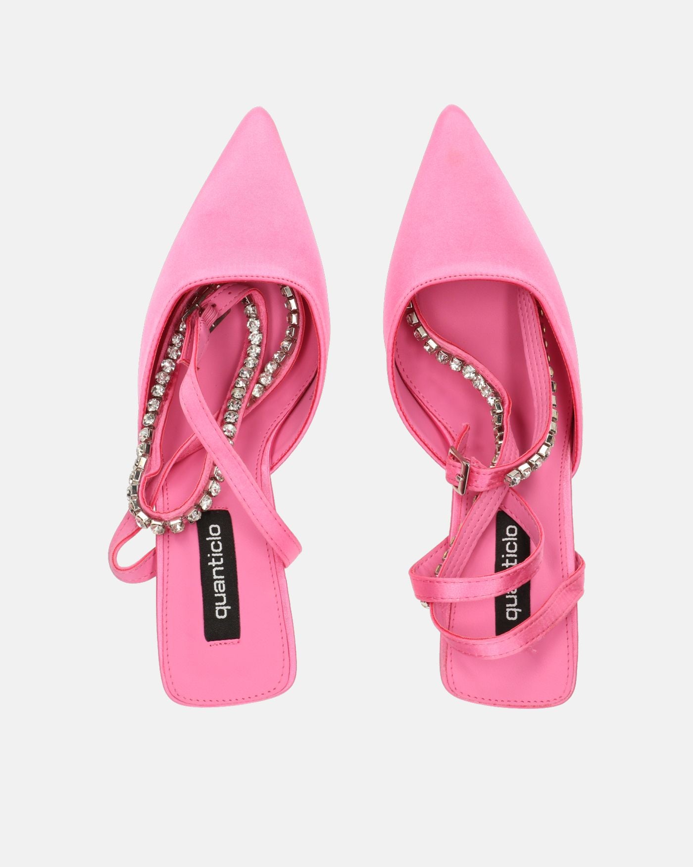 DORIS - scarpe con tacco il lycra rosa e gemme sul cinturino