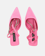 DORIS - scarpe con tacco il lycra rosa e gemme sul cinturino