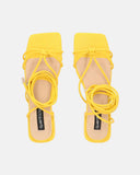 JHULLY - sandali bassi in ecopelle giallo con lacci