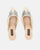DOJA - scarpe con tacco in ecopelle beige con farfalla di gemme in punta