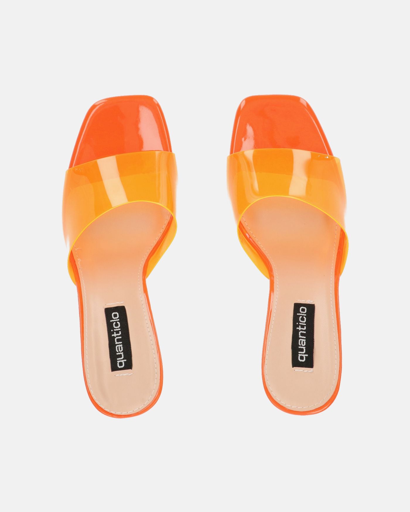 FIAMMA - sandalo con tacco in perspex arancio con suola in PU