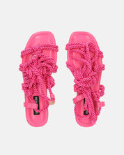 UNIQUE - sandali bassi fucsia con lacci