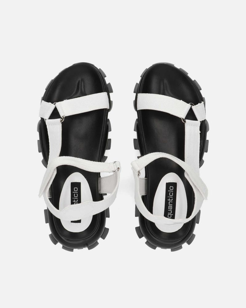 JENNY - sandali bianchi con chiusura in velcro