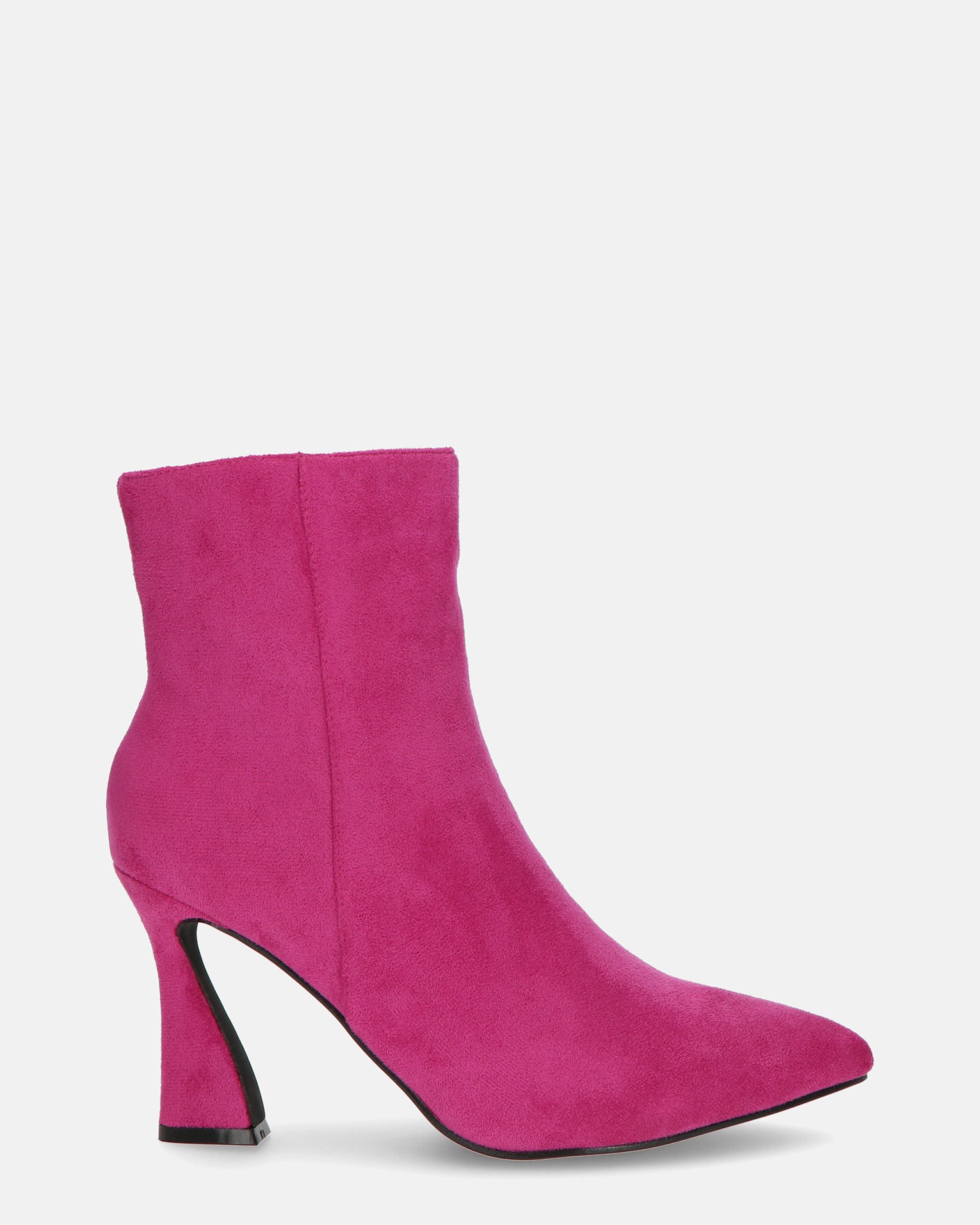 SMILLA - stivaletti in camoscio fucsia con cerniera