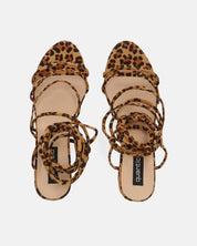 TALIA - sandali con tacco in camoscio leopardato