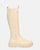 ARIANNA - stivali alti beige con banda elastica e cerniera
