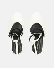 MAYBELLE - sandali in glassy bianco con tacco cilindrico