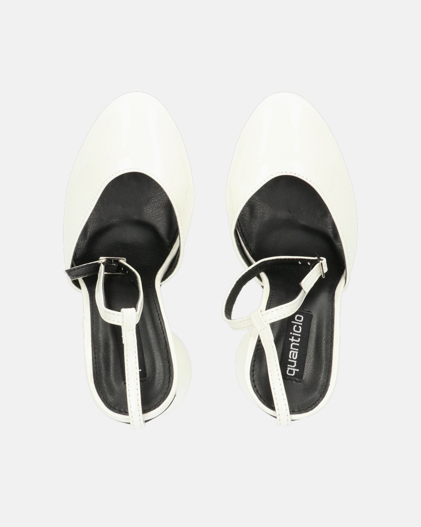 MAYBELLE - sandali in glassy bianco con tacco cilindrico