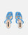 INDIA - sandali con tacco in camoscio azzurro con suola beige