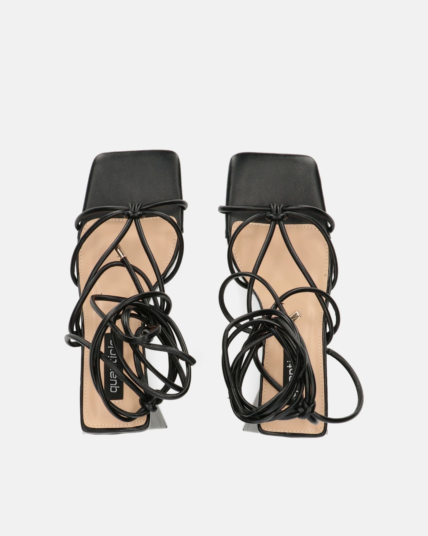 MELISA - sandali con lacci in ecopelle nera