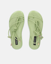 LACEY - sandali infradito bassi verdi con lacci