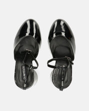 MAYBELLE - sandali in glassy nero con tacco cilindrico