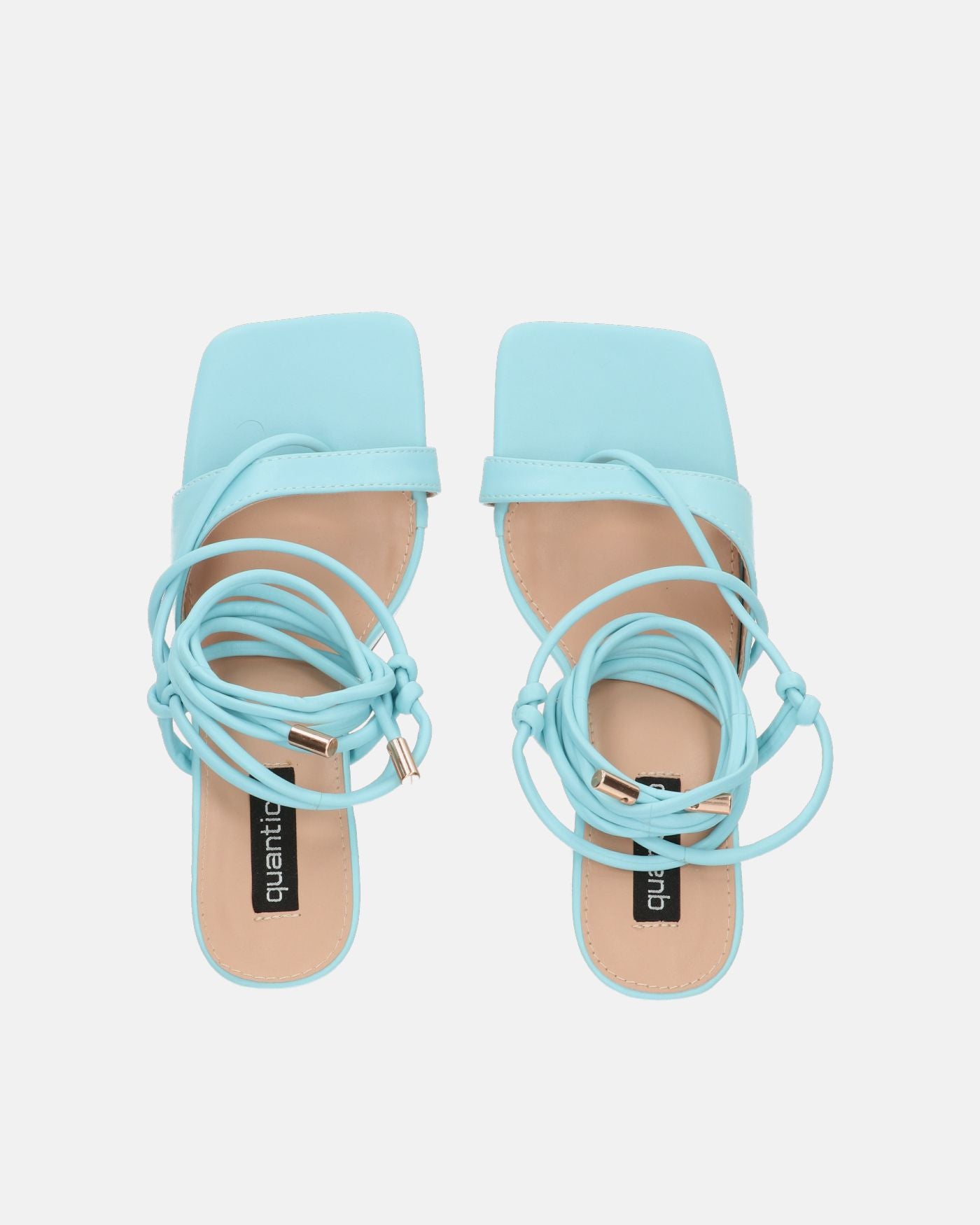 NADIYA - sandali infradito con tacco in ecopelle azzurra