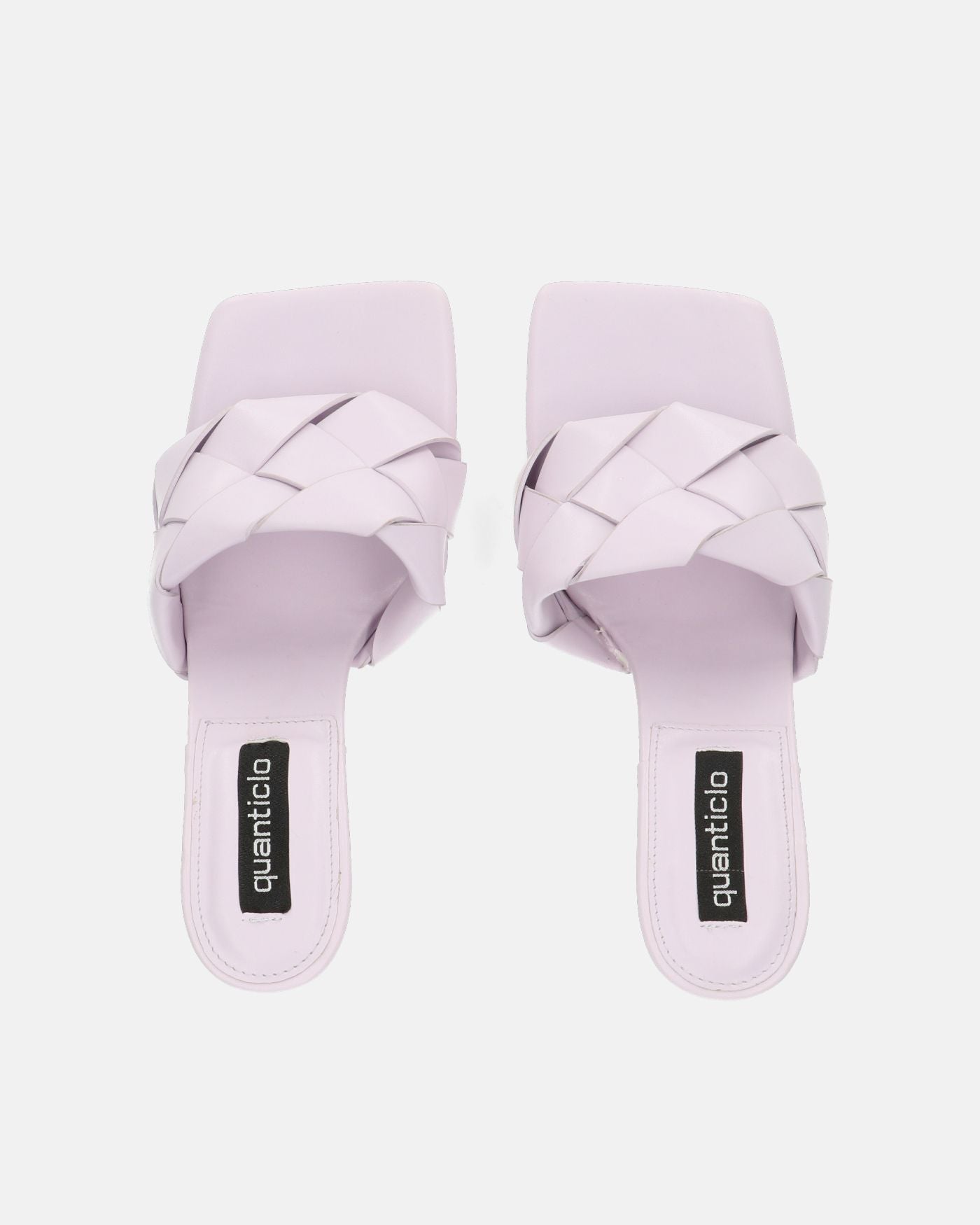 ENRICA - sandale en cuir tressé violet avec talon