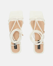 JHULLY - sandali bassi in ecopelle bianca con lacci