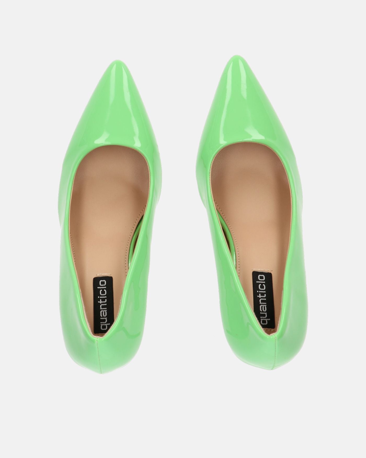 PORSHA - decolette in glassy verde con tacco a spillo