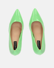 PORSHA - decolette in glassy verde con tacco a spillo