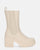 CORALINE - stivaletti con tacco in PU beige con cerniera laterale