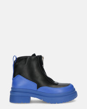 CHRISTIANE - chaussures bleues à glissière en PU