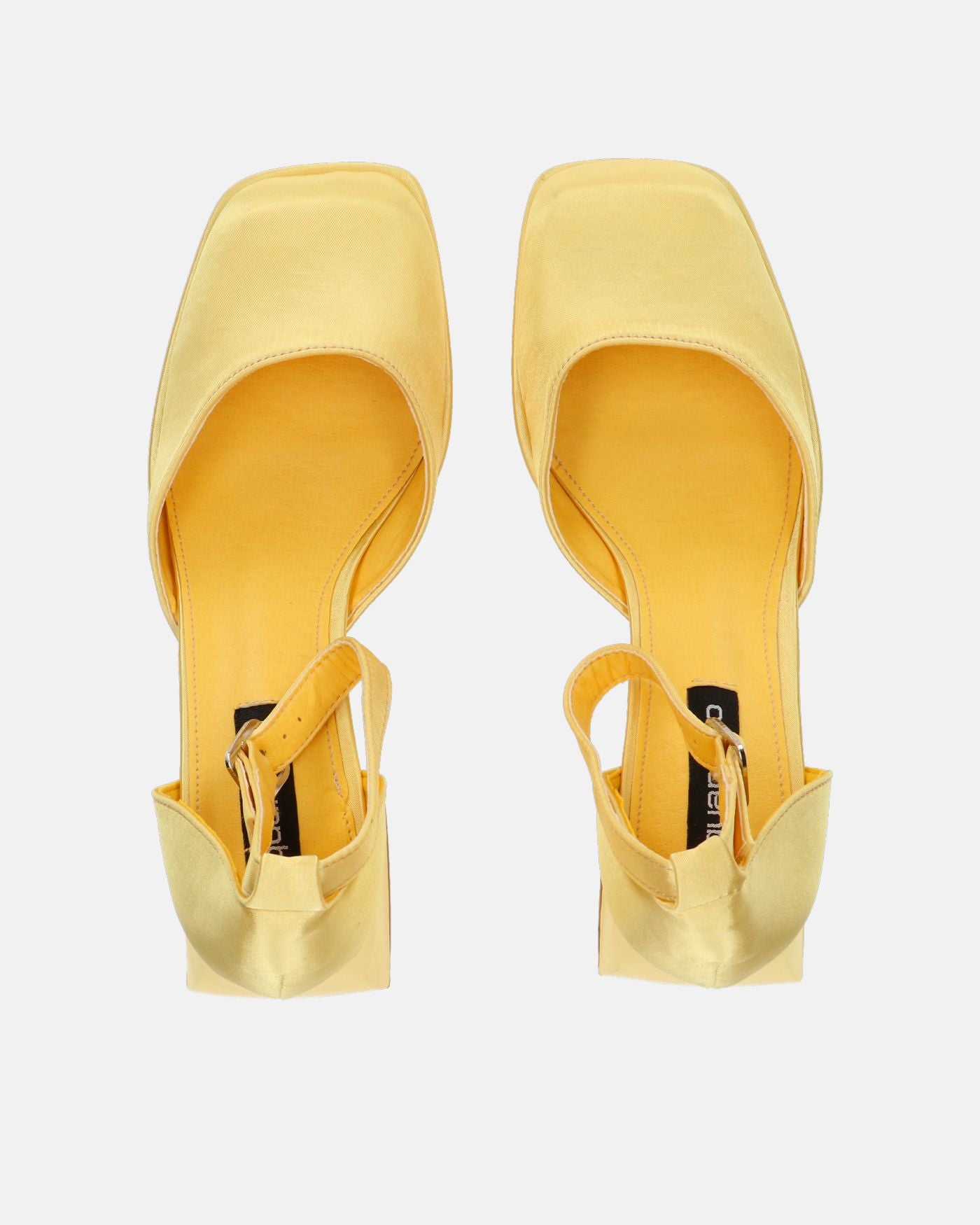 VIDA - scarpe con tacco squadrato in satin giallo