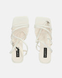 OKSANA - sandali con tacco e cinturino in ecopelle bianca