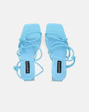 ZAHINA - sandali azzurri in ecopelle con tacco quadrato