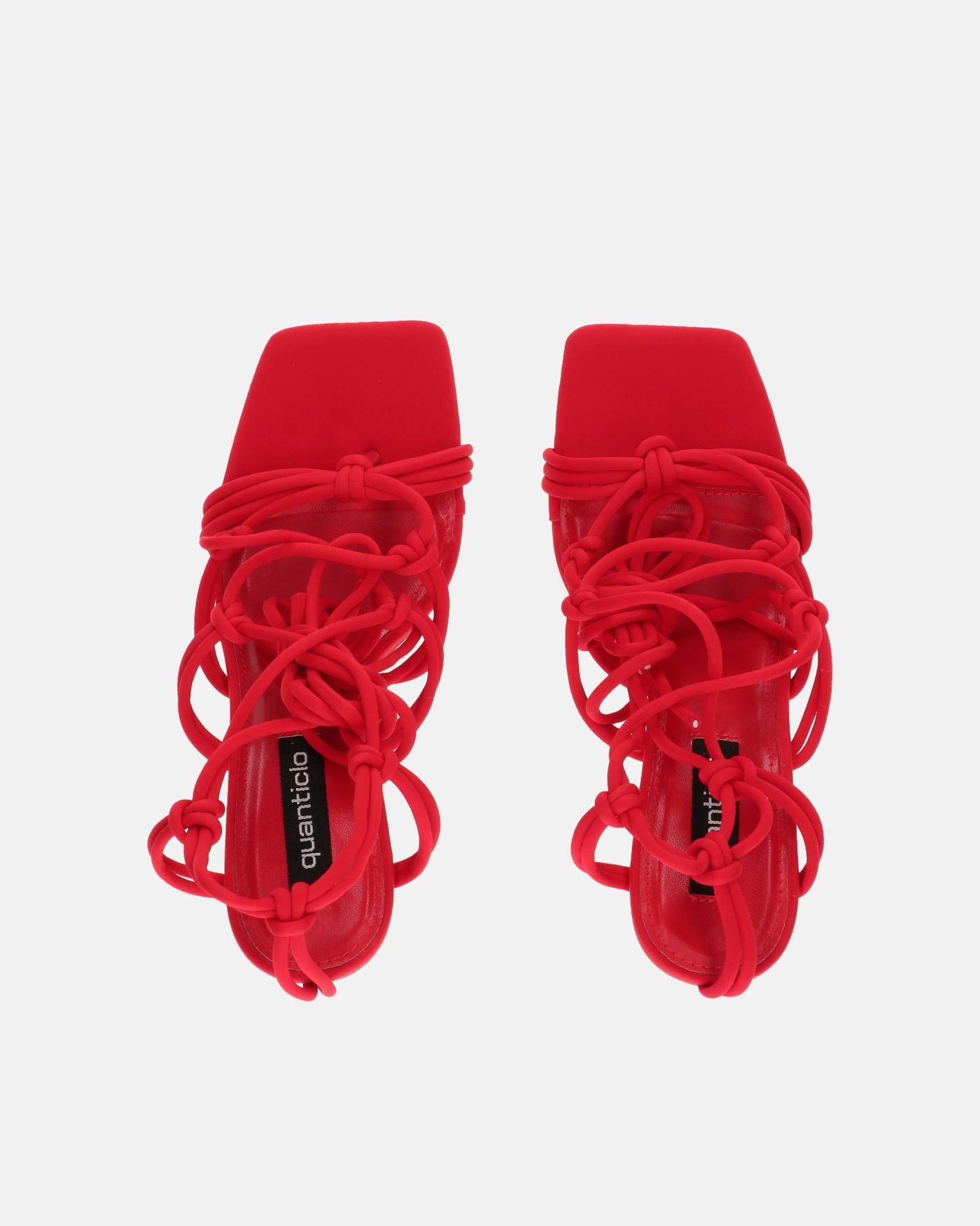 SAMOA - sandali in lycra rosso con tacco alto e lacci