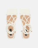 MARYNA - sandali bianchi in PU con lacci