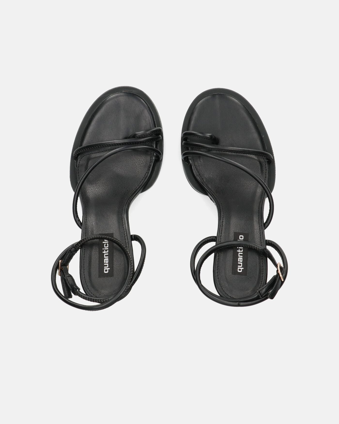 TUULA - sandali in ecopelle nera con cinturino