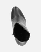 JOANNE - stivaletto nero con tacco in glassy argento