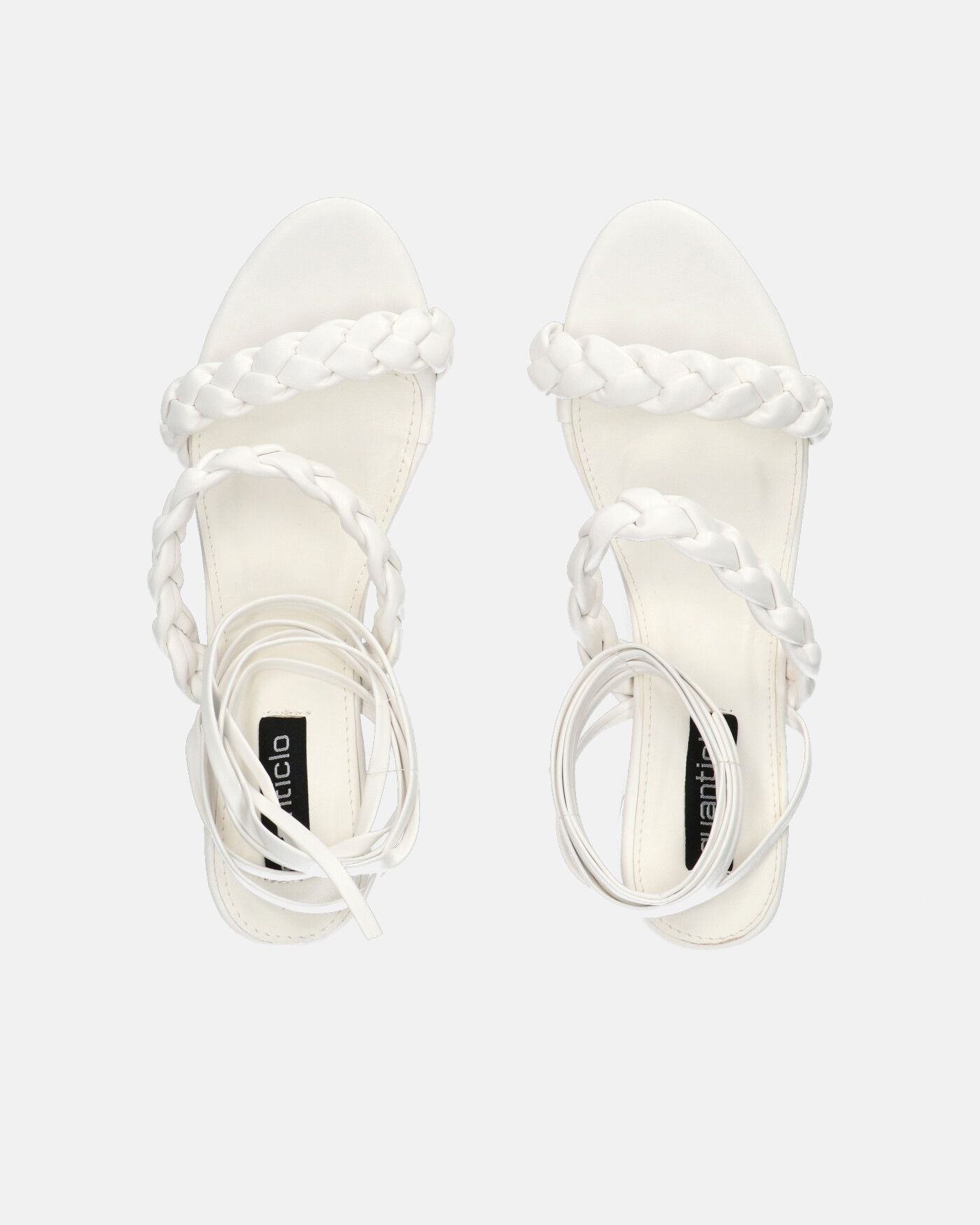 TARISAI - sandali bianchi in ecopelle con lacci