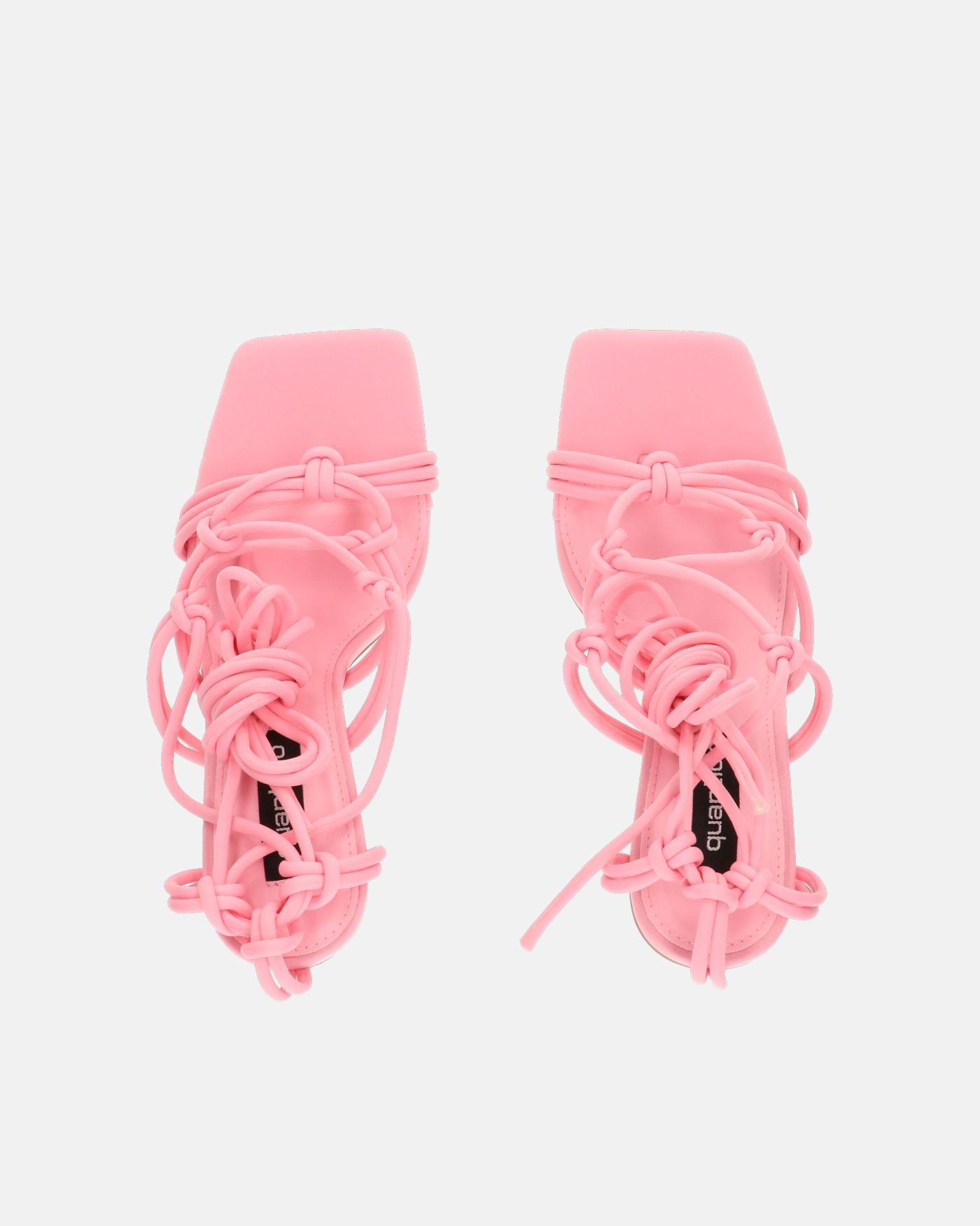 SAMOA - sandali in lycra rosa con tacco alto e lacci