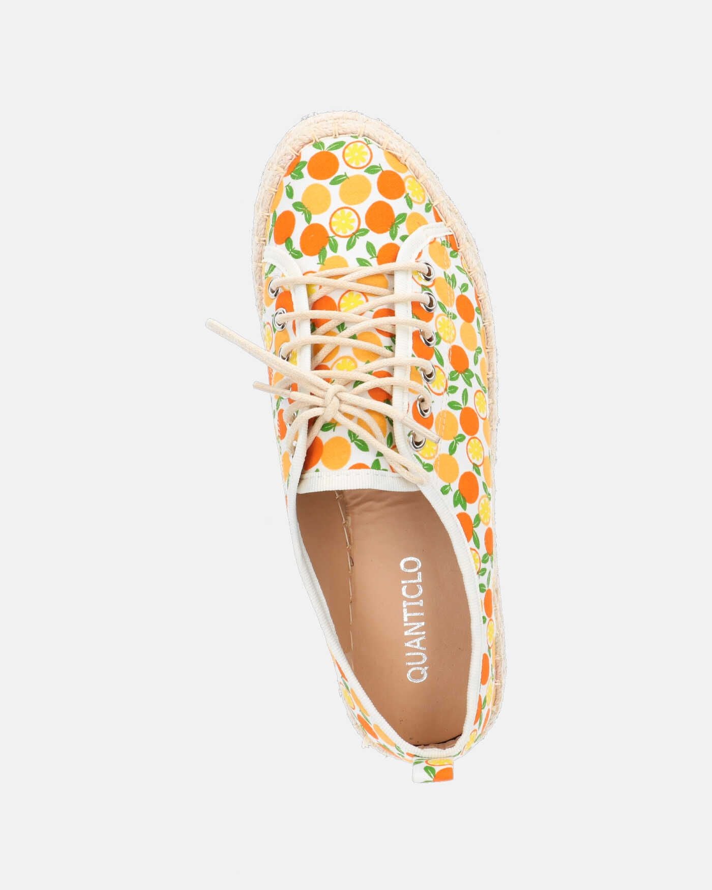 CHALICE - espadrille en imprimé orange