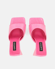 BUKET - sandali con tacco in rosa coccodrillo