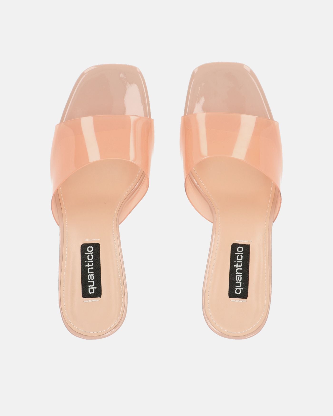 FIAMMA - sandalo con tacco in perspex beige con suola in PU