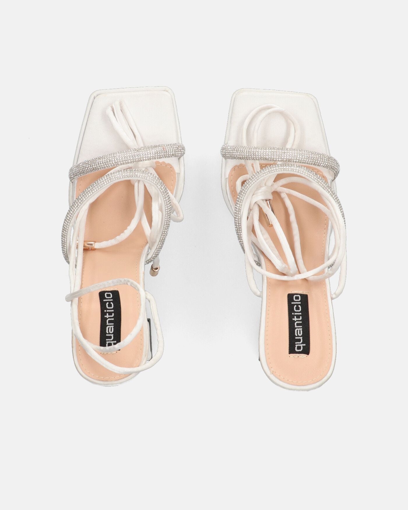BIRGIT - sandali il satin bianco con gemme