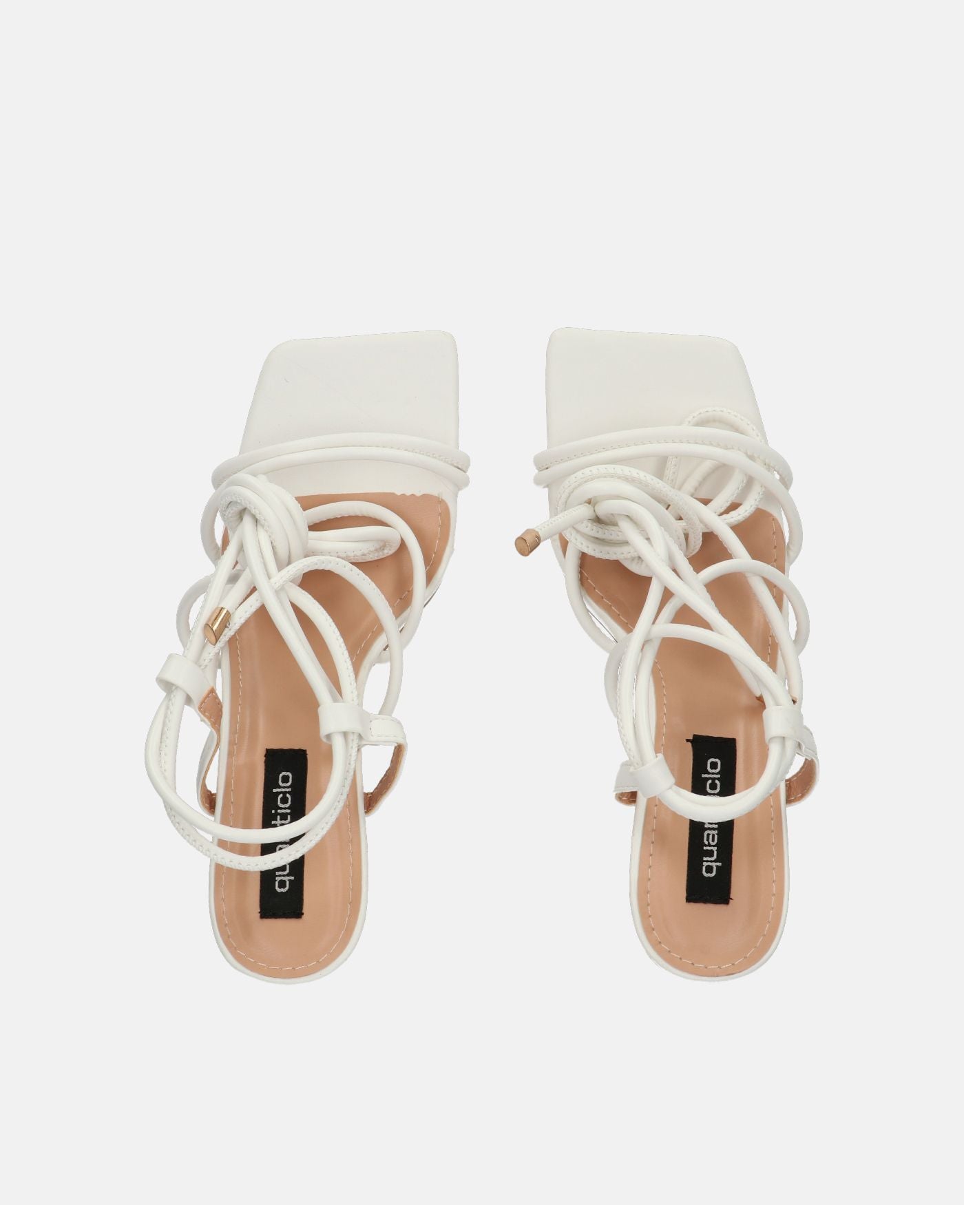 MARISOL - sandali con tacco bianchi con lacci