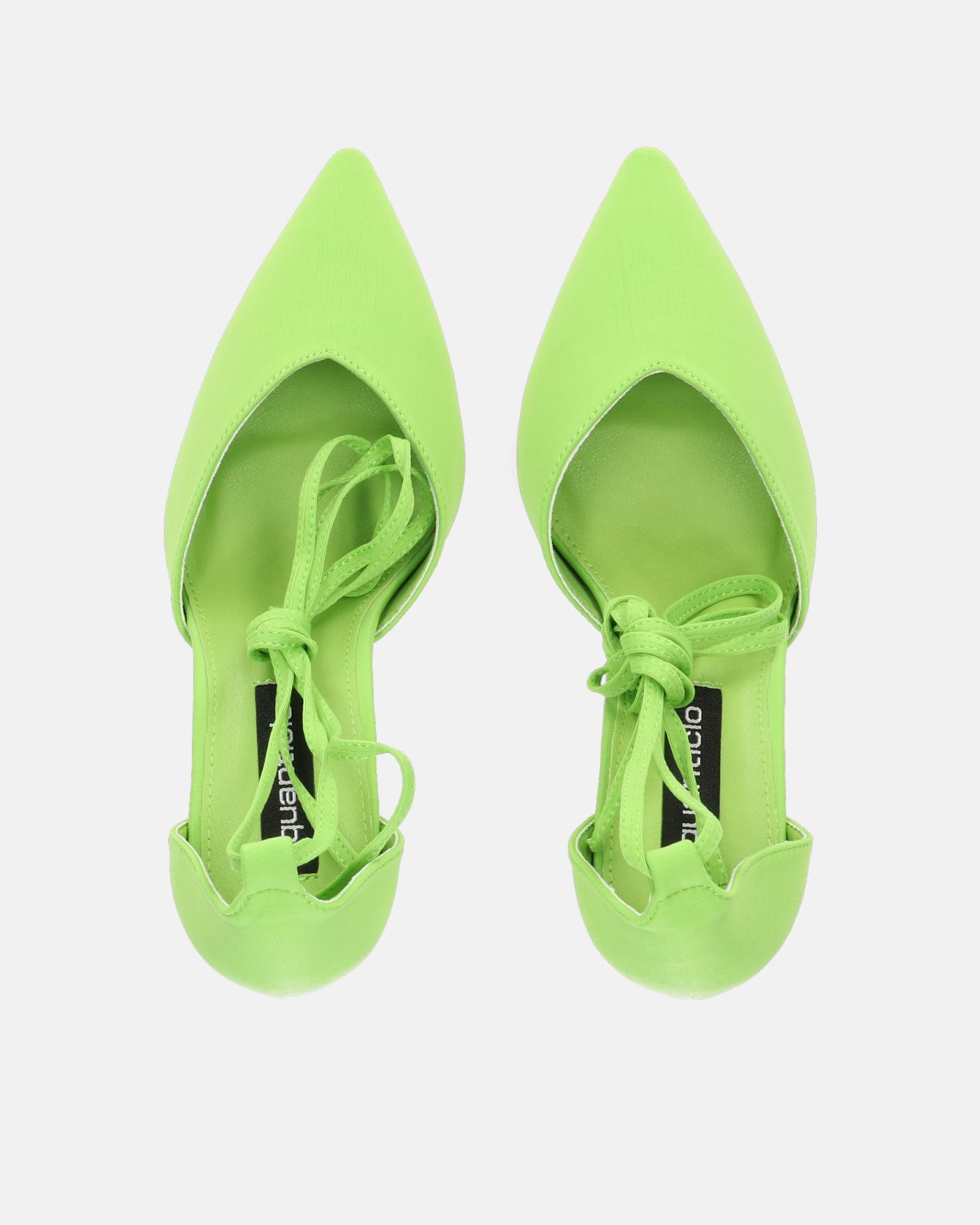MAURA - escarpins pointus à lacets lycra vert claire