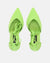 MAURA - escarpins pointus à lacets lycra vert claire