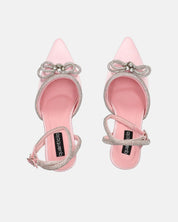 MARETA - scarpe con tacco rosa con brillantini e fiocco glitter
