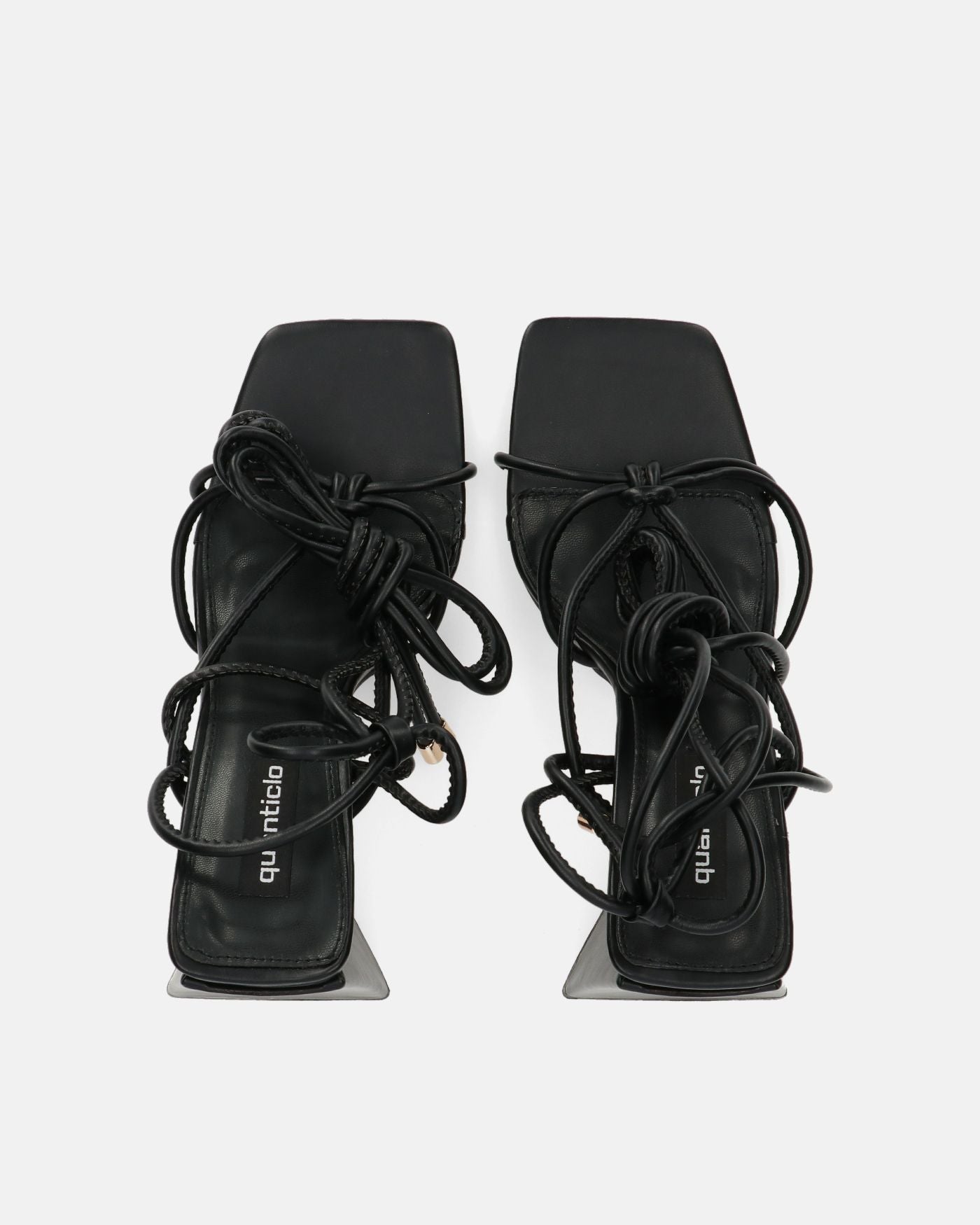 LUCE - sandali con tacco e lacci neri