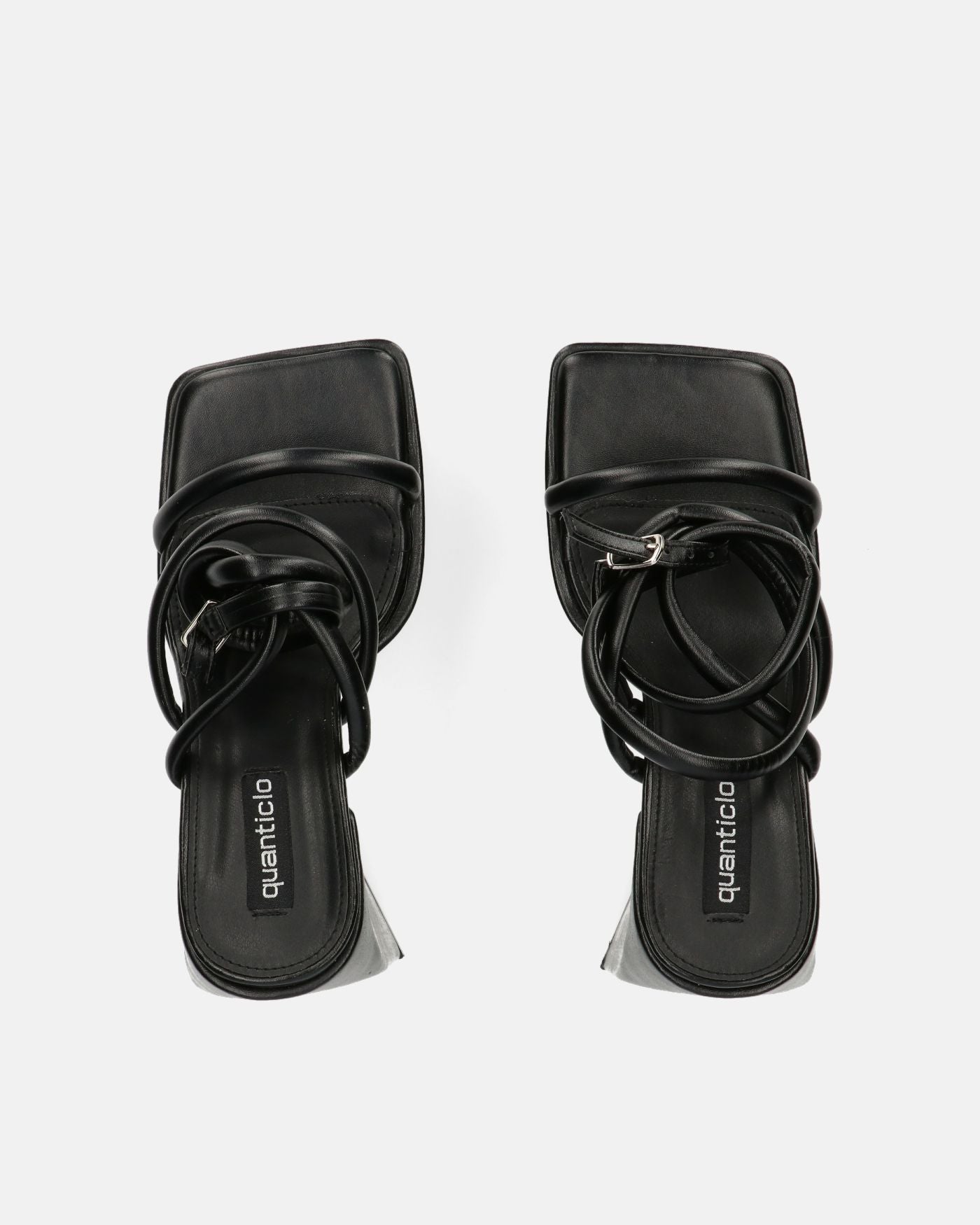 REMY - sandali con tacco alto e cinturino in ecopelle nera